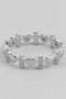 Dainty Cz Cross And Heart Link Ring