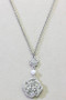 Dangling Rose And Pearl Pendant Necklace