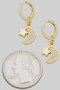Dainty Brass Huggies With Cz Moon And Star Charms