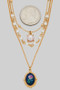 Triple Layered Pearl And Floral Portrait Necklace