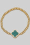 Clover Stone Charm Elastic Bracelet