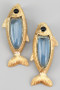 Stone Fish Drop Earrings