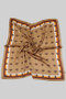 Silky Square Brown Scarf With Bee Print