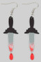 Dripping Blood Bat Knife Drop Earrings