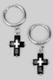 Stainless Steel Stone Cross Huggies