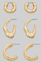 Three Pair Wave Hoop Earring Set