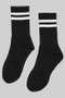 Striped Calf Socks With Ribbed Detail
