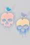 Drippy Heart And Skull Drop Earrings