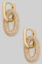 Chain Link Drop Earrings With Cz Pave
