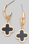Mop Clover Dangle Huggie Earrings