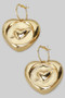 Large Pressed Heart Charm Hoops