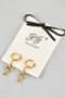 18K Gold Dipped Fish Bone Charm Huggies