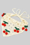 Crochet Headwrap With Fuzzy Cherries