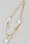 Layered Fresh Water Pearl Necklace With Boot Charm