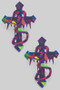 Drippy Gothic Cross Drop Earrings