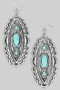 Large Turquoise Stone Western Drop Earrings