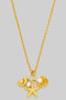 18K Gold Dipped Shell And Pearl Charm Pendant