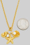 18K Gold Dipped Shell And Pearl Charm Pendant