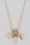Cz Star Palm Tree And Shell Charm Pendant Necklace