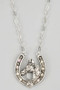 Horse Shoe Horse Stone Pendant Necklace