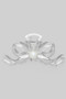 Metal Bow Hair Clip With Pearl Accent