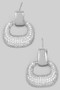 Brass Bar Studs With Cz Pave Hoop