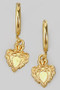 Stainless Steel Heart Charm Huggies