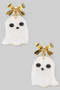 Bow And Marbled Acrylic Ghost Drop Earrings