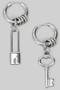 Stainless Steel Lock And Key Charm Hoops