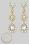 Tiered Rhinestone Pave Flower And Teardrop Earring