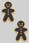 Smiley Gingerbread Man Studs