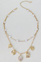 Layered Chain Necklace With Charms And Pearls