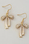 Pearl And Stone Pave Bow  Earrings