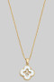 Pearl Clover Pendant Necklace With Cz Accents