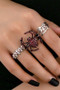Spider Skull And Spiderweb Ring Set