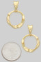 Hammered Twisted Drop Brass Hoops