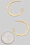 Hammered Brass Open Ended Hoops