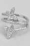 Cz Pave Butterfly Coiled Twist Ring