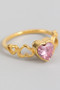 Heart Stone And Heart Link Ring