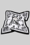 Silky Black And White Floral Print Scarf