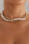 Layered Pearl And Chain Necklace