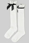 Frilly Lace With Bow Under The Knee Socks