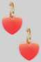 Gradient Heart Charm Hoop Earrings