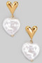 Organic Pearl Heart Drop Earrings
