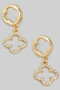 Clover Cut Out Pave Drop Earrings