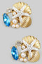 Shell Star Pearl Stone Post Earrings