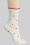 Ruffled Silver Heart Print Socks