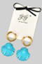 18K Gold Dipped Hoops With Shells