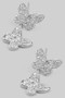 Brass Butterfly Drop Earrings With Cz Pave