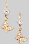 Zircon Hoops With Cz Pave Butterfly Charm